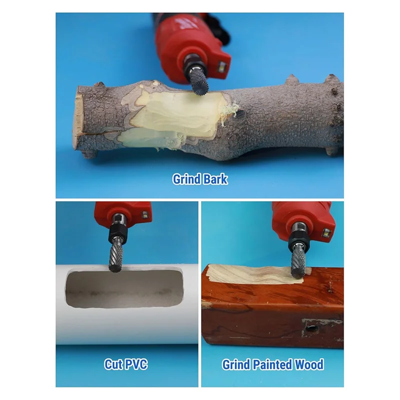ABJO-1/4 "عرقوب نهاية قطع اسطوانة كربيد الأزيز مجموعة 2 قطعة 1/4 بوصة رئيس ضياء 1/2 بوصة مطحنة القالب بت أدوات دوارة عدة مرفق