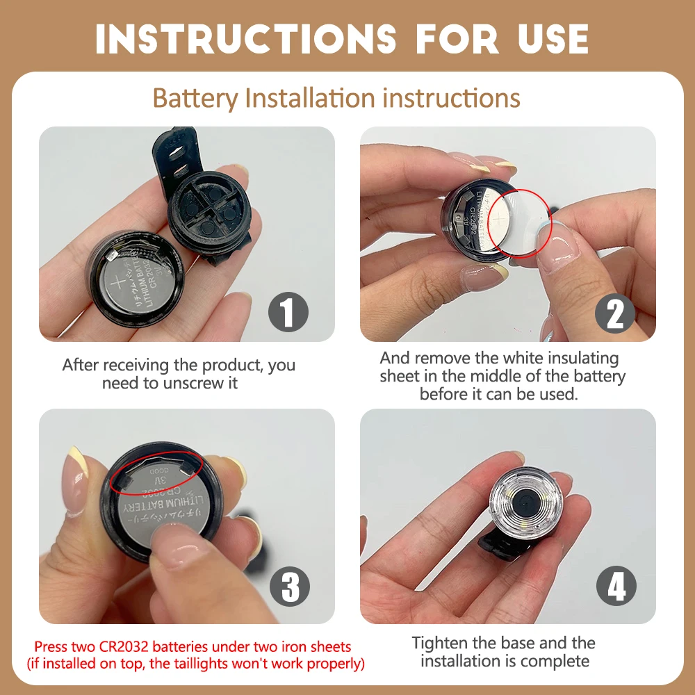 LED دراجة الضوء الخلفي مقاوم للماء MTB الدراجة المصابيح الخلفية 3 أوضاع الإضاءة سبائك الألومنيوم الدراجة الخفيفة لخوذة المقعد #6