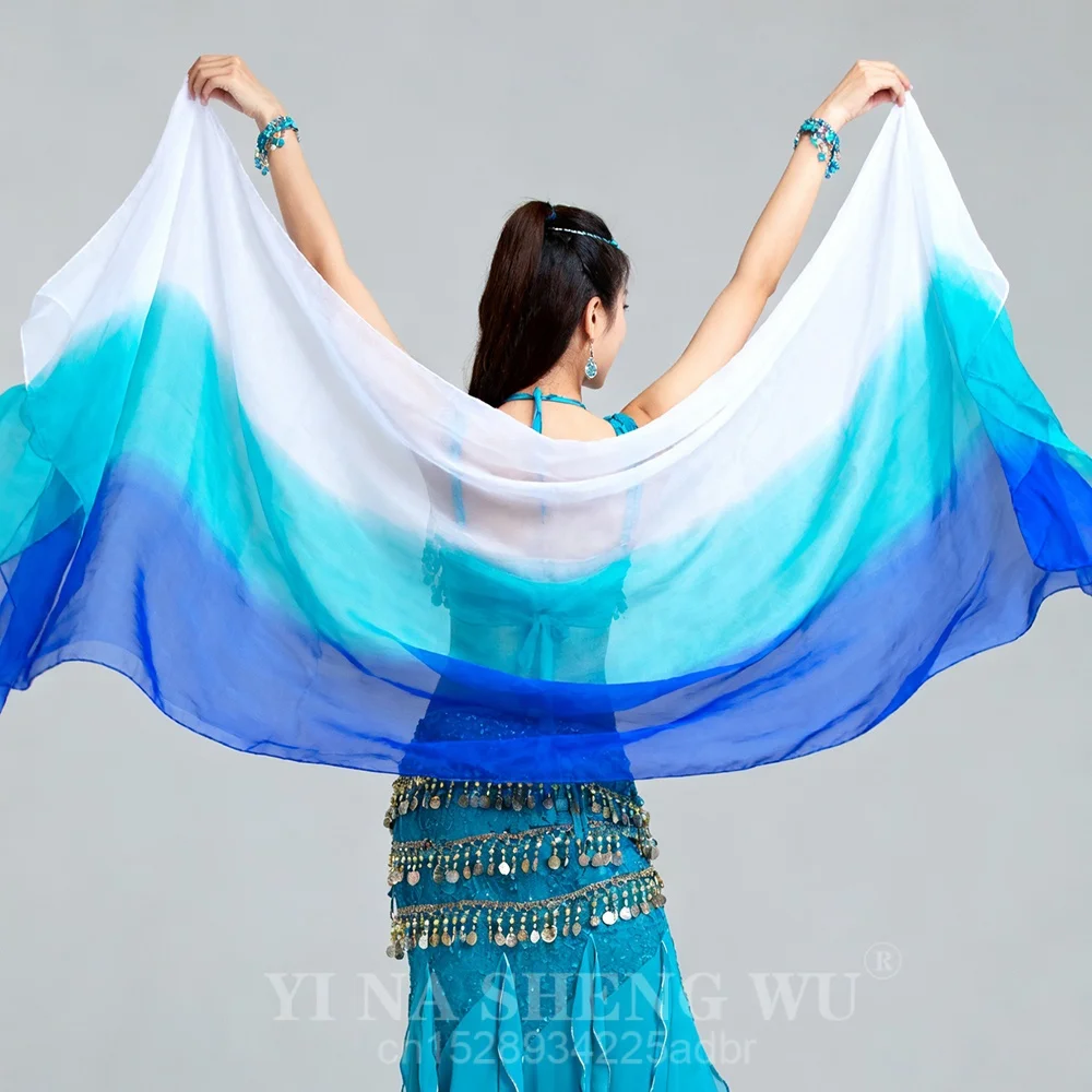 100% شال حريري للرقص الشرقي شالات الرقص الشرقي الحرير الحجاب الأوشحة الوجه مخصص اليد رمي وشاح التدرج أسود أحمر أبيض #3