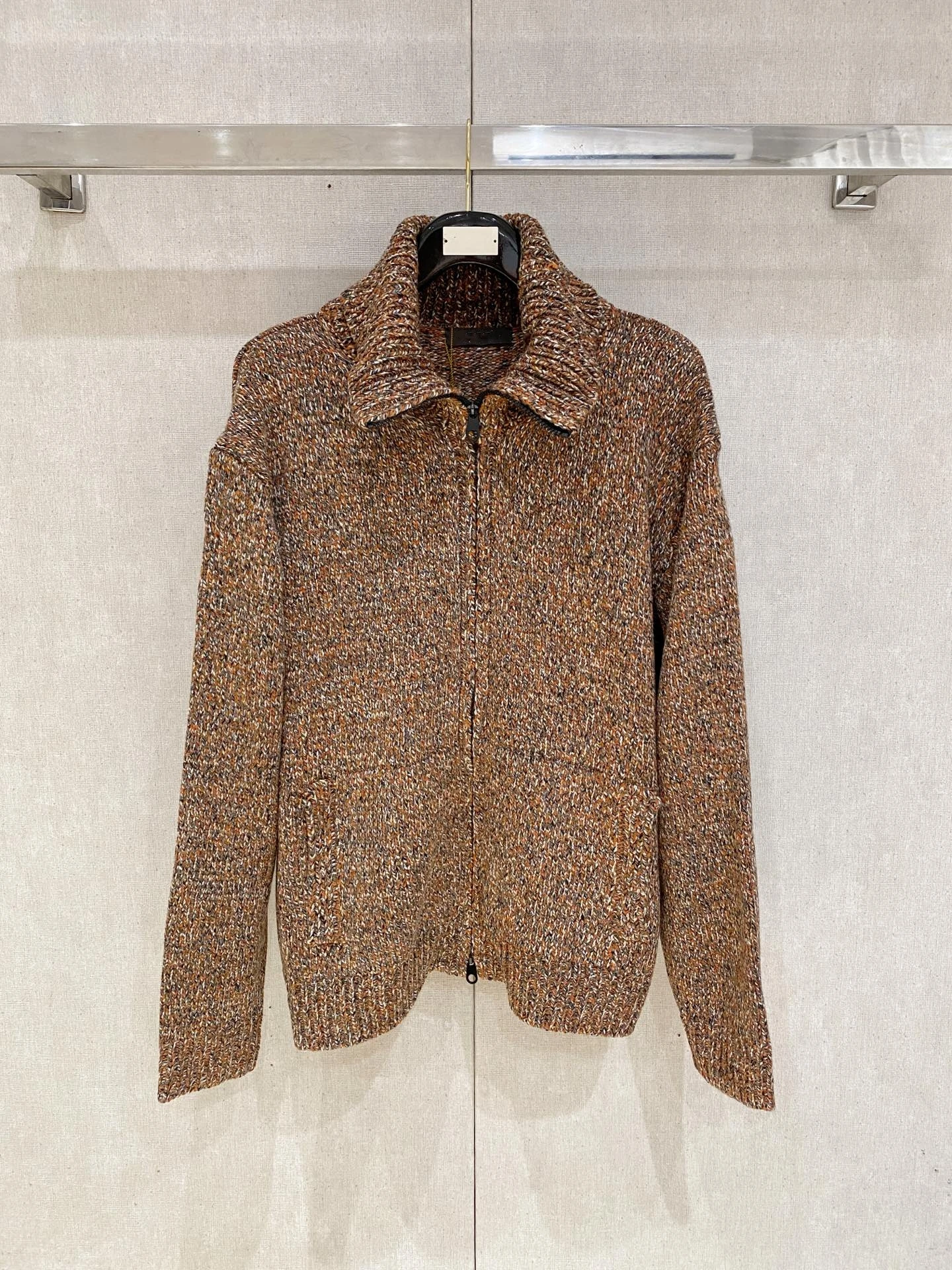 

Italian LP casual lapel long-sleeved knitted cardigan