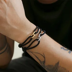 Minimalist Milan Rope Bracelet Simple Black String Bracelet For Women Men Lovers Lucky Wristband Jewelry