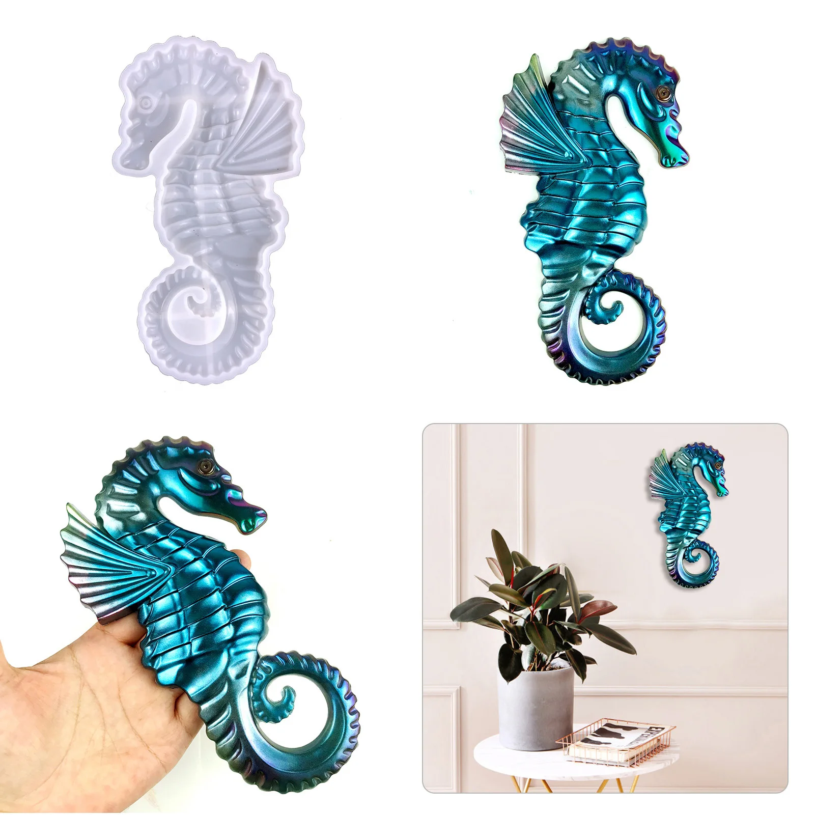 Seahorse Shape Silicone Molds DIY Handmade Soap Molds Tray Seahorse Making Mold For DIY Resin And Plaster Casting