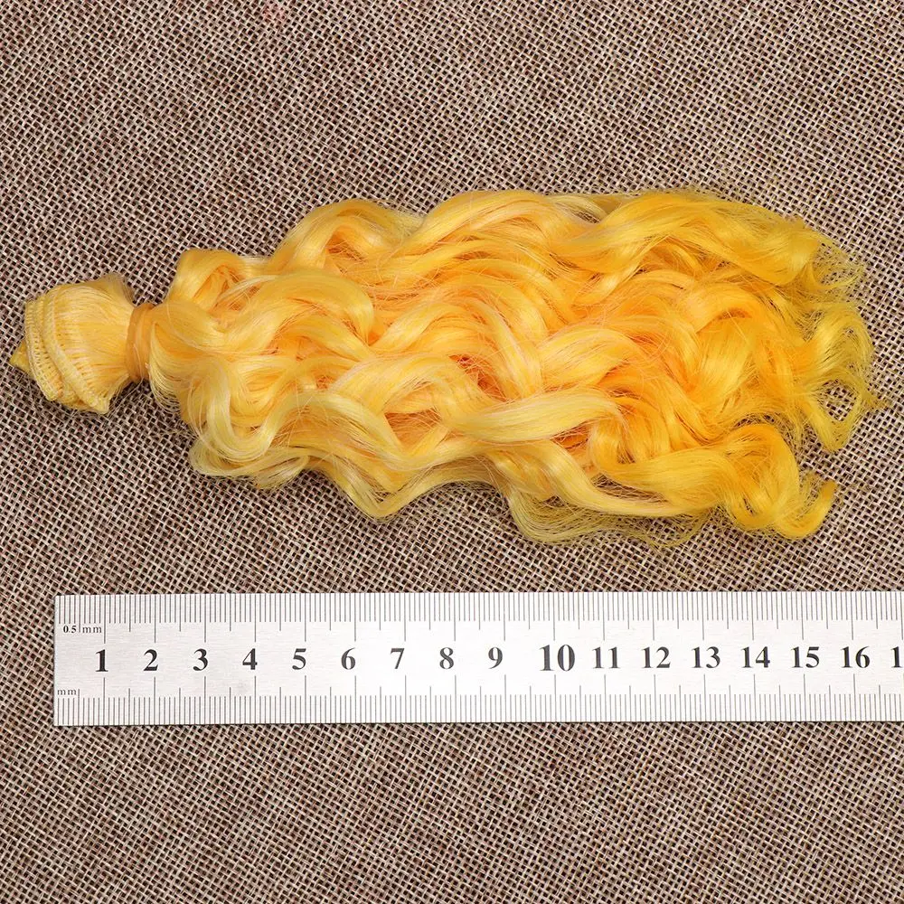 15*100cm hitze beständiges Faser lockiges Haarteil für 1/3 1/4 1/6 1/12 Puppen DIY Haar Perücken hand gefertigte Haars chüsse Puppen zubehör – Detail 7