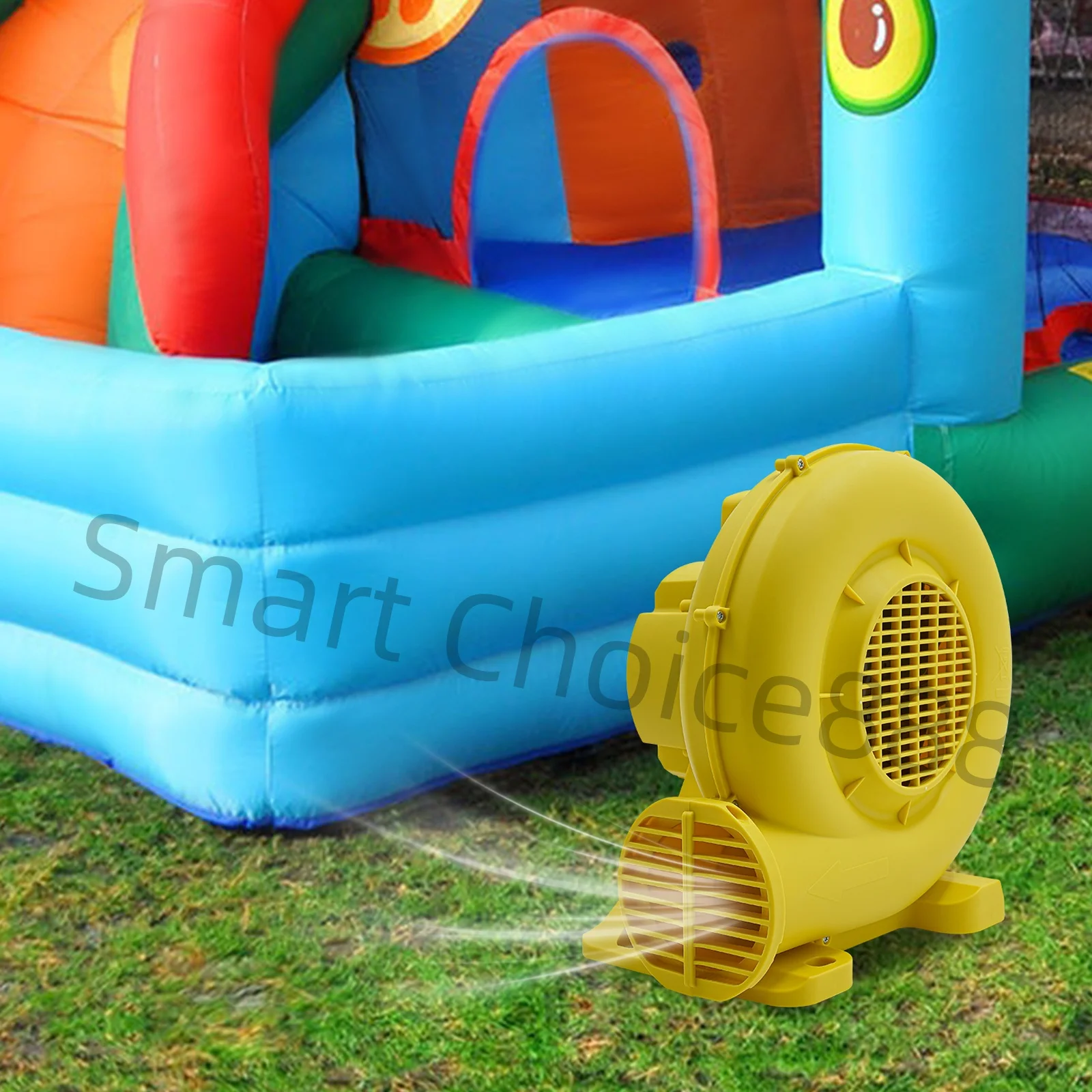 

750W Inflatable Air Blowers Bouncer Blower PP Yellow For Bouncy Castles Water Slides