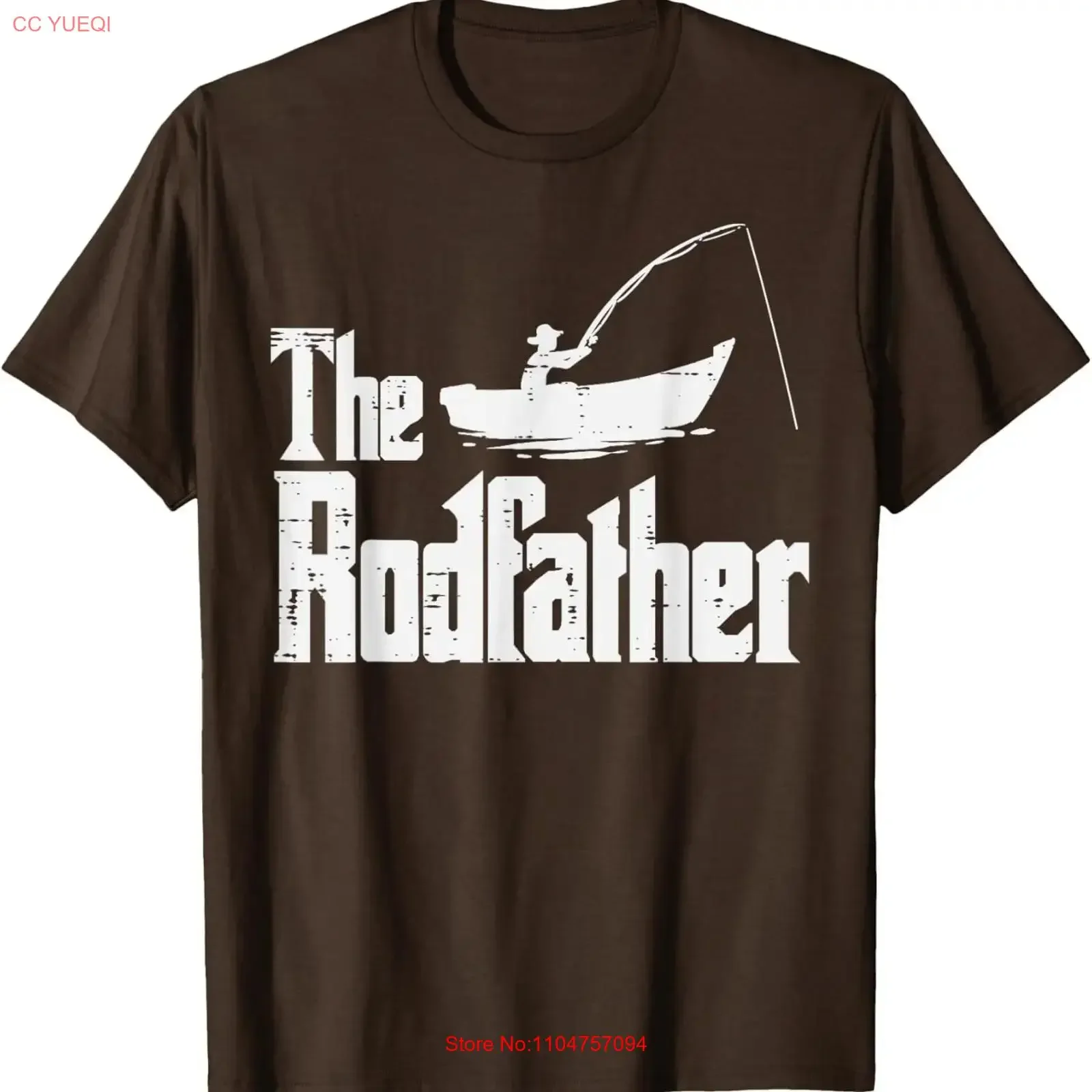 The Rodfather Fun Fishing Fathers Day Movie Pun Dad T Shirt vintage Washed Comfortable Unisex fashion Stretched Breathable