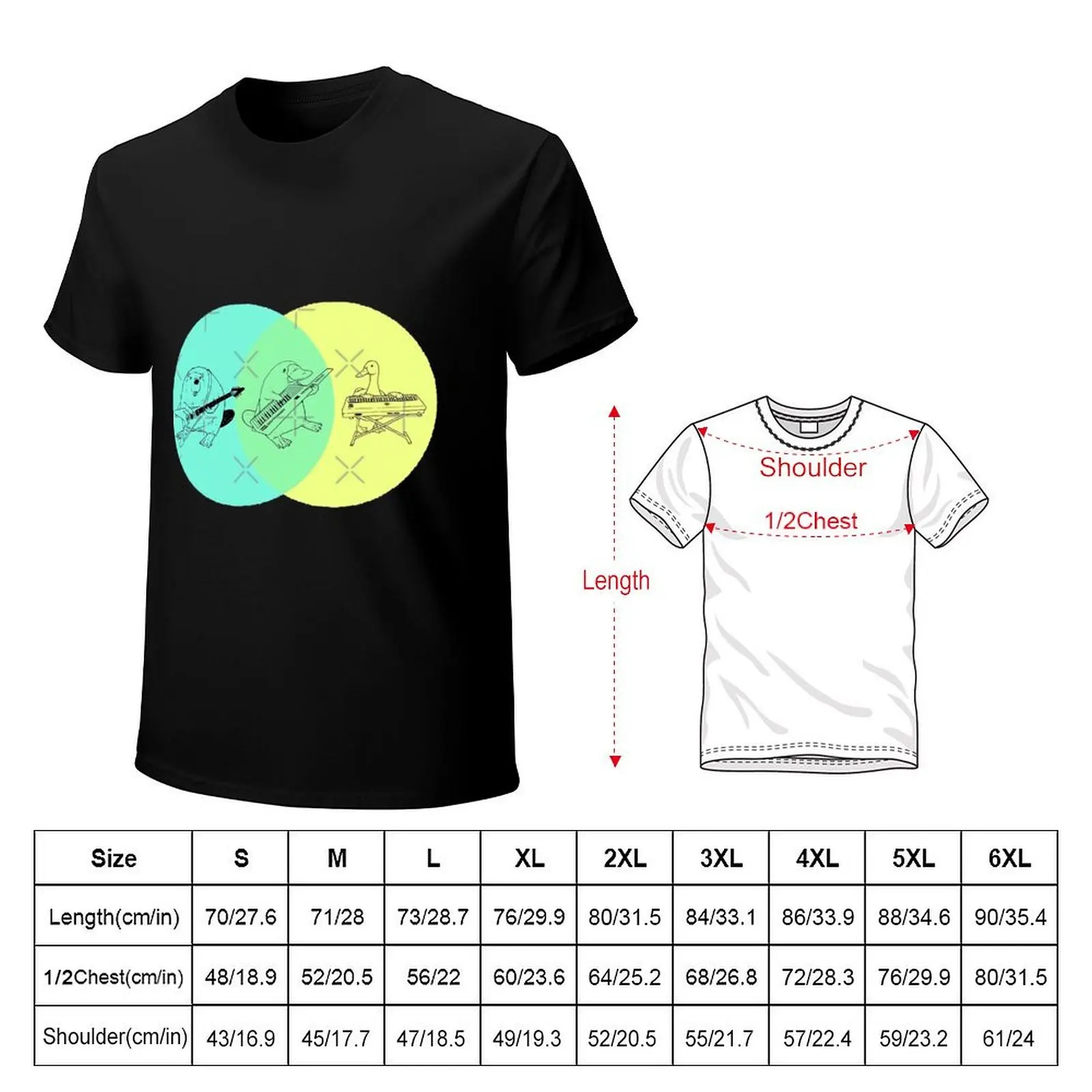 Keytar Platypus Venn Diagram T-Shirt man t shirt graphic T-Shirt
