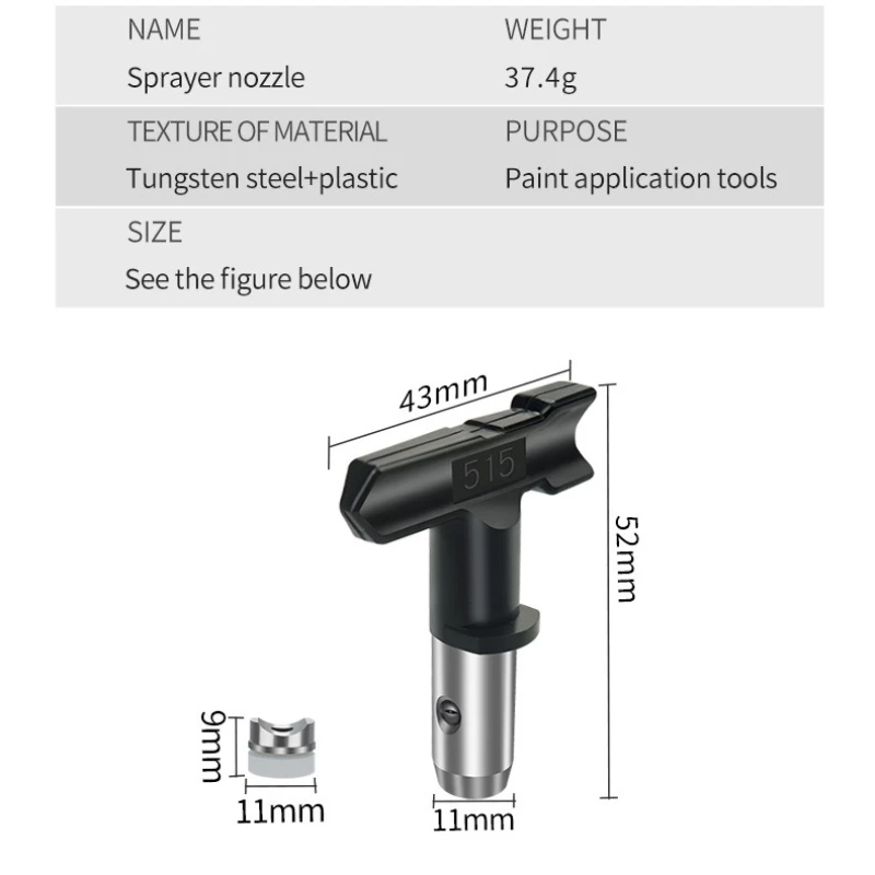 8-Piece Reversible Airless Paint Sprayer Tips Set Metal with Stainless Steel Finish