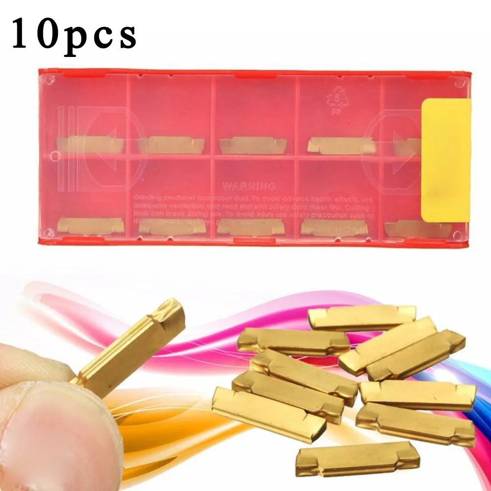 10Pcs Inserts Carbide Cutter For MGEHR MGIVR Gold Grooving Metalworking Set Slotting Equipment Practical Useful view 5