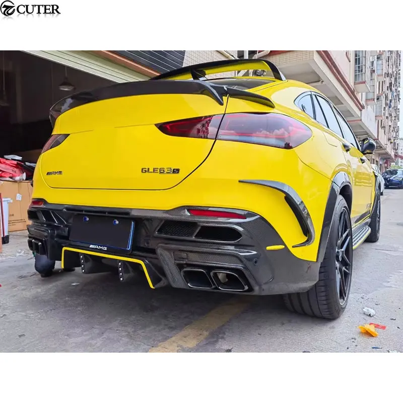 W167 C167 GLE Coupe Gle63 GLE53 Carbon Fiber Front Lip Rear Diffuser Rear Spoiler Engine Hood for Benz W167 GLE Car Body Kit view 4