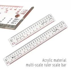 Multi-scale Scale Acrylic Ruler Engineer Architect Technical Architecture Drawing Tool Drawing Ruler