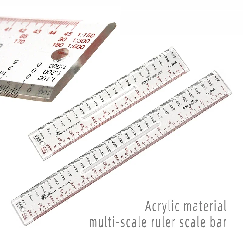 Multi-scale Scale Acrylic Ruler Engineer Architect Technical Architecture Drawing Tool Drawing Ruler