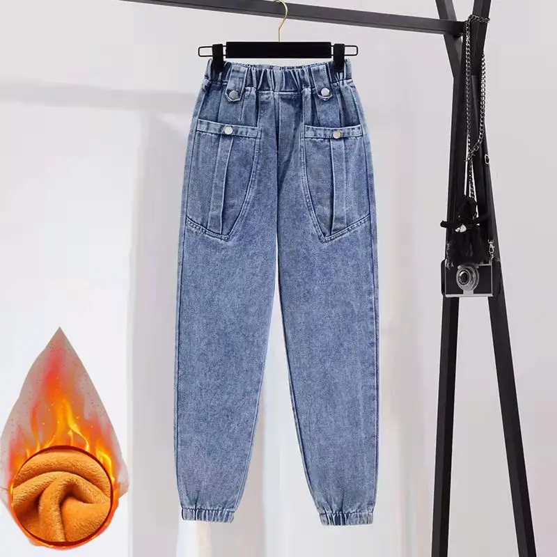 

Oversized Women's New Autumn Slim Loose High Waist Casual Fashion Harlan Tie Jeans Mother Jeans