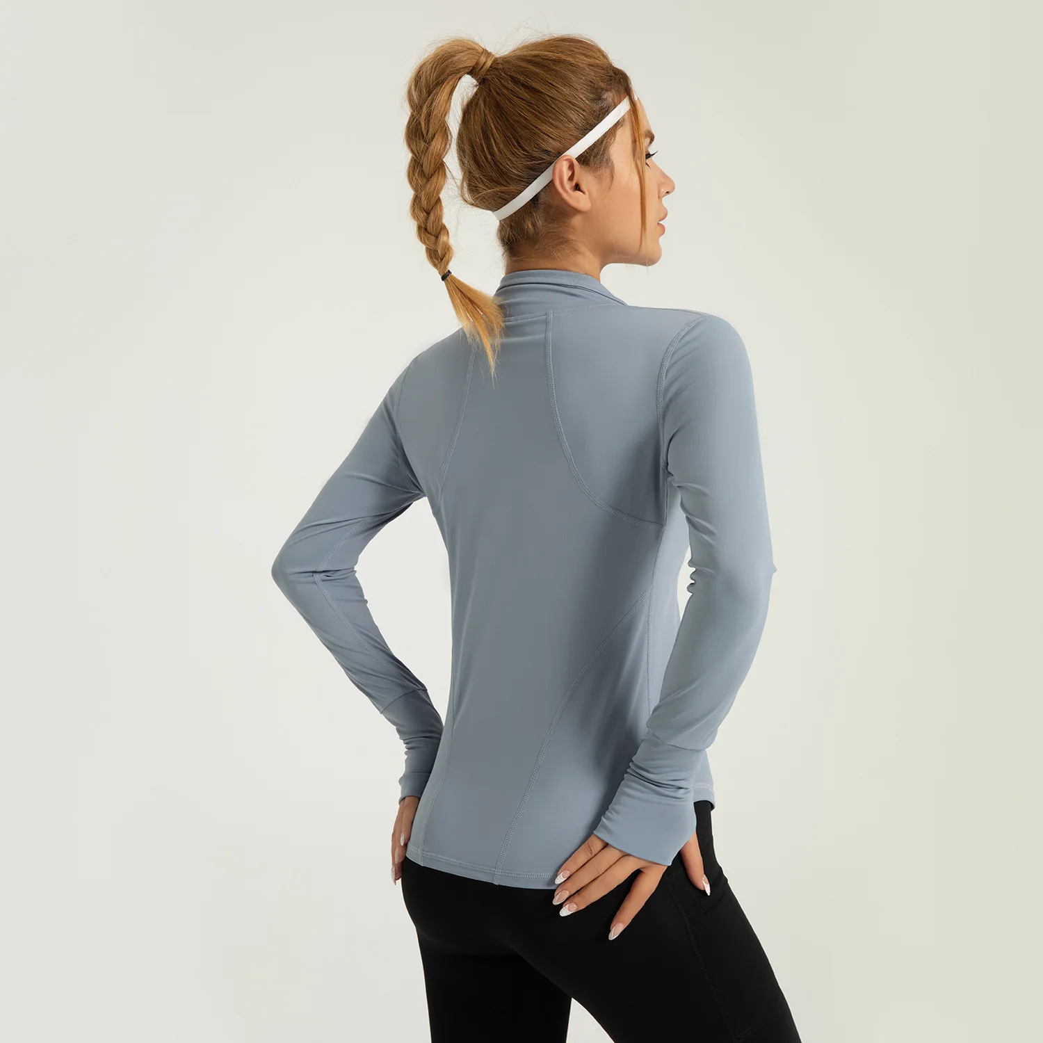 Yogajack Hardloopfitness Fietsen Winddicht Sneldrogend Slim-Fit Sportjack Vrouwen Fietsshirt