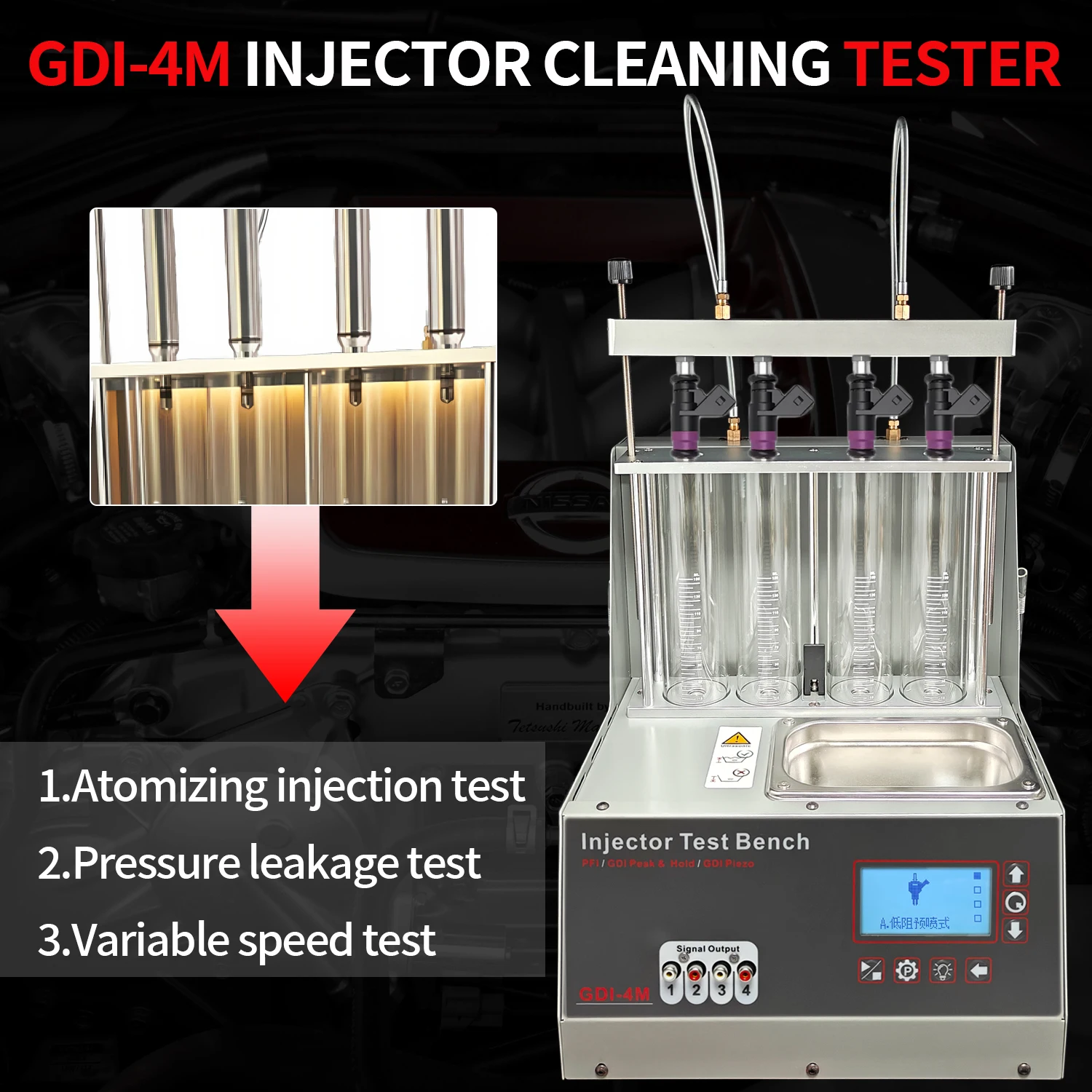 TLF Pulitore per iniettori per tester di atomizzazione per pulizia ad ultrasuoni per iniettori GDI automobilistici di piccolo volume