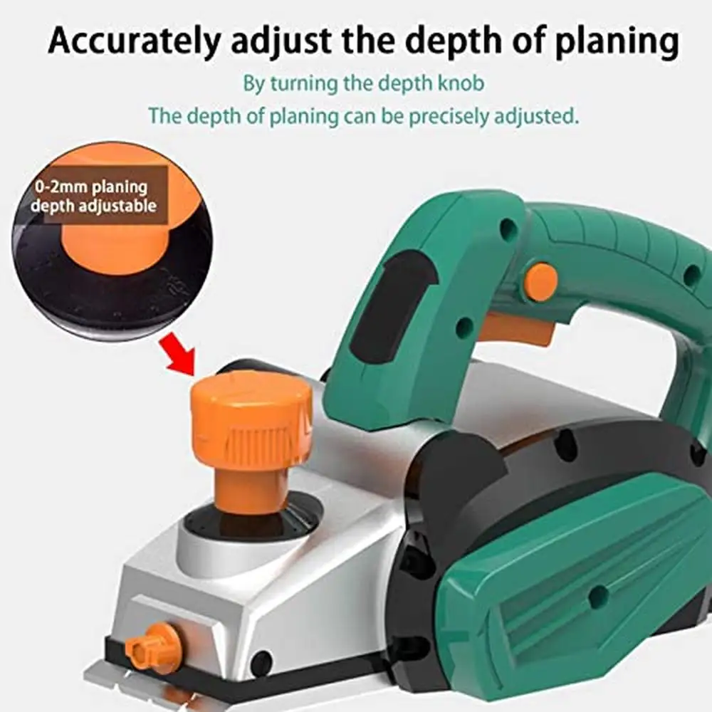 Pialla per legno elettrica a profondità regolabile - Strumento portatile per falegnami in legno duro con raccolta polvere - Piallatura efficiente del motore da 200 W