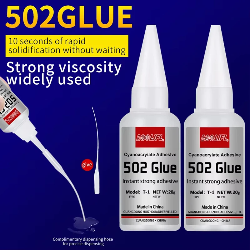 502 Super Glue Instant Quick-drying Cyanoacrylate Adhesive Leather Rubber Wood Metal Strong Bond Liquid Glue Tool Necessary New