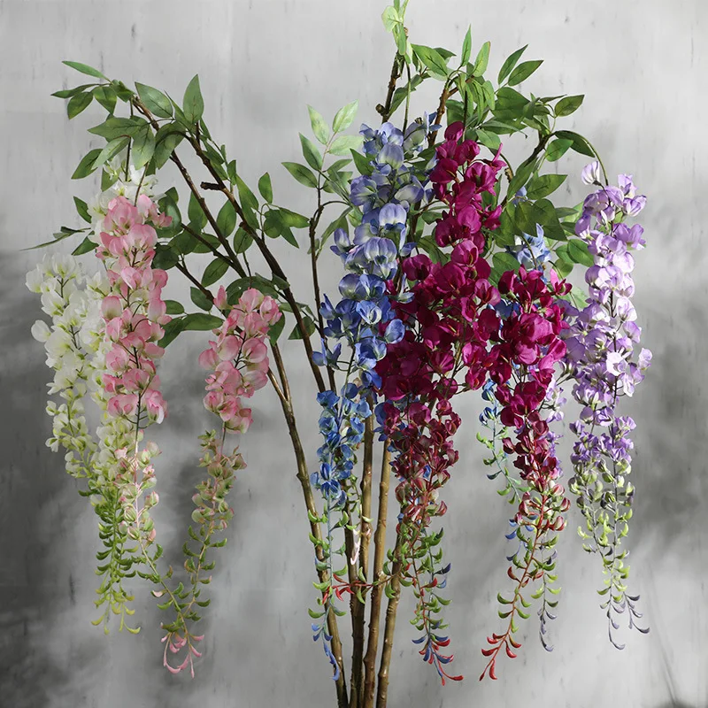 Artificial Short Branch Giant Wisteria High-quality Long Tofu Pudding Wedding Garden Landscape Decoration Artificial Wisteria