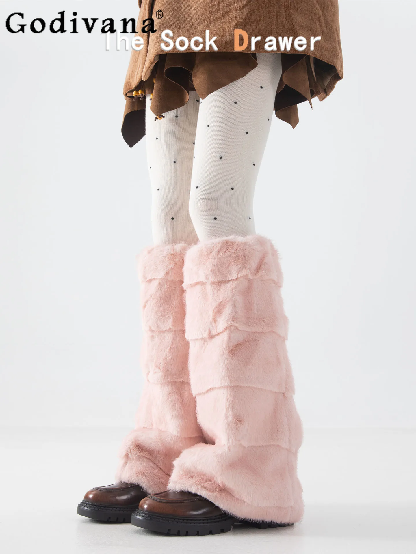 الخريف الشتاء سميكة الدافئة أنبوب طويل تدفئة الساق اليابانية JK لوليتا الحلو لطيف فتاة أفخم الوردي جورب يغطي #1