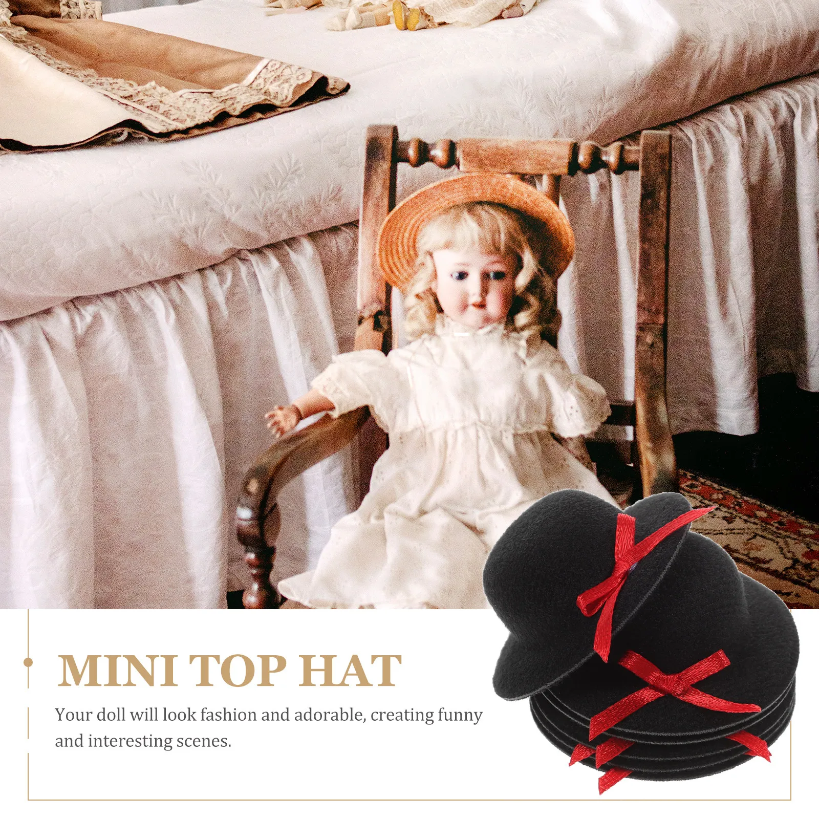 6Pcs Mini Bowknot Hats Miniature Hats for DIY Crafts Party Decoration Hair Accessories Adorable Lightweight Design