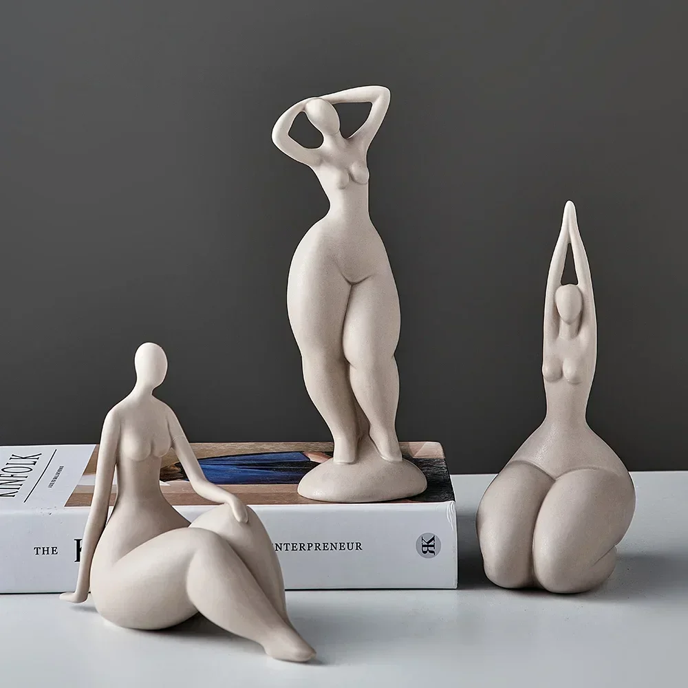 Nordic Home decorate Figurines for Interior Gift yoga Woman Statue christmas Room Decor Abstract Art Sculpture Desk Accessories