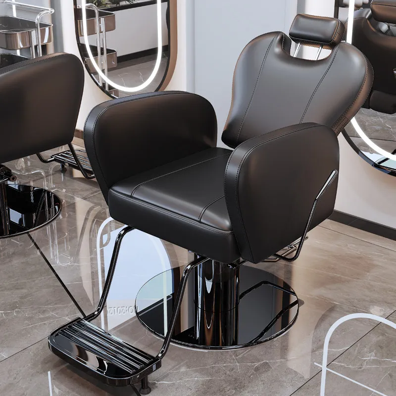 #Can Fold Down Hair Salon Chair, Men's Grooming and Shaving Chair, Headband Pillow, Hair Salon Specific Chair