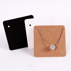 5*5cm 100pcs/lot Necklace Display Card Simple Modern Pure Color Jewelry Necklace Card Custom Logo Eco-friendly Showcase Cards