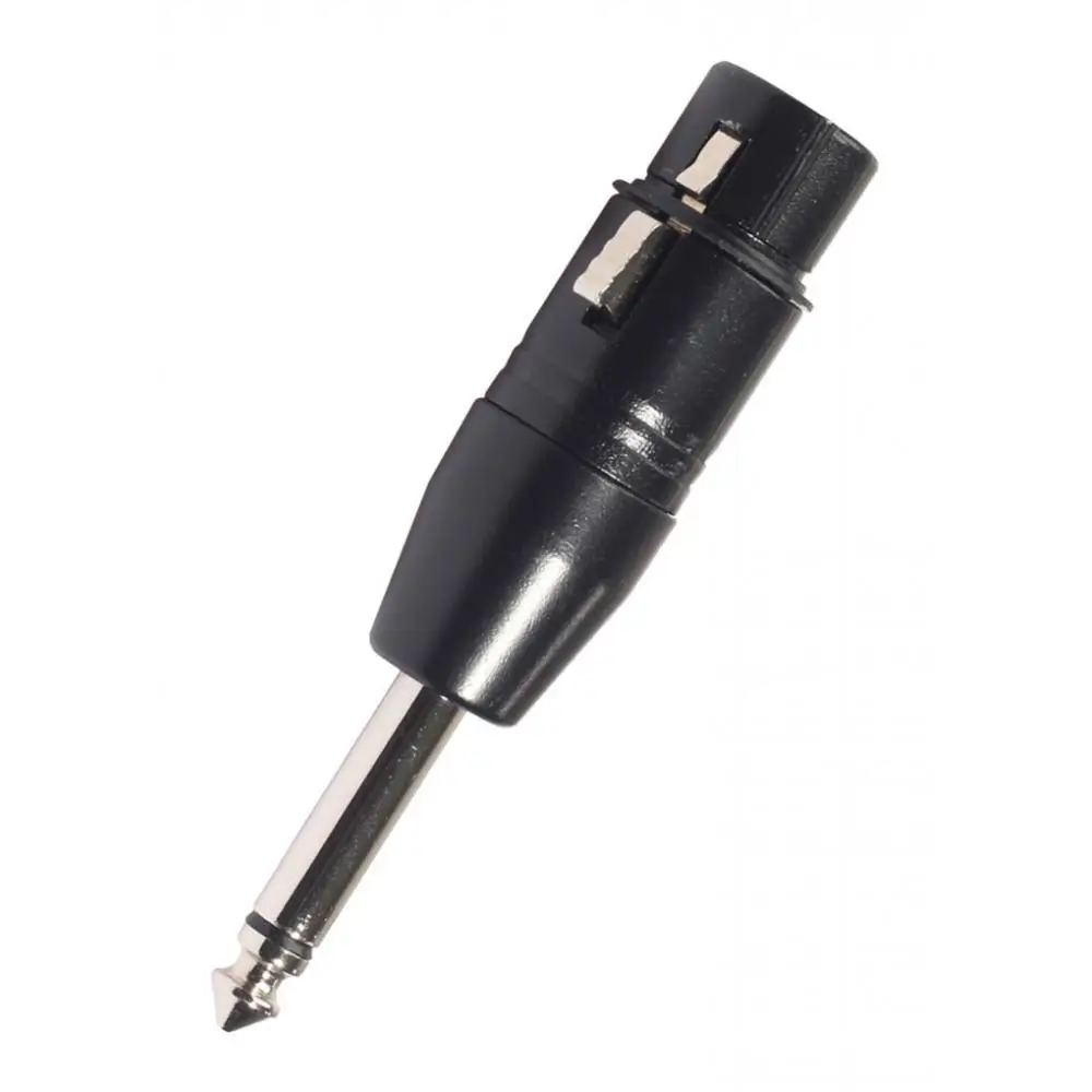 3 Pin XLR Female to 6.35mm Male Mono Jack Adapter Black Metal Mic Connector for Studio Audio Technica Accessories