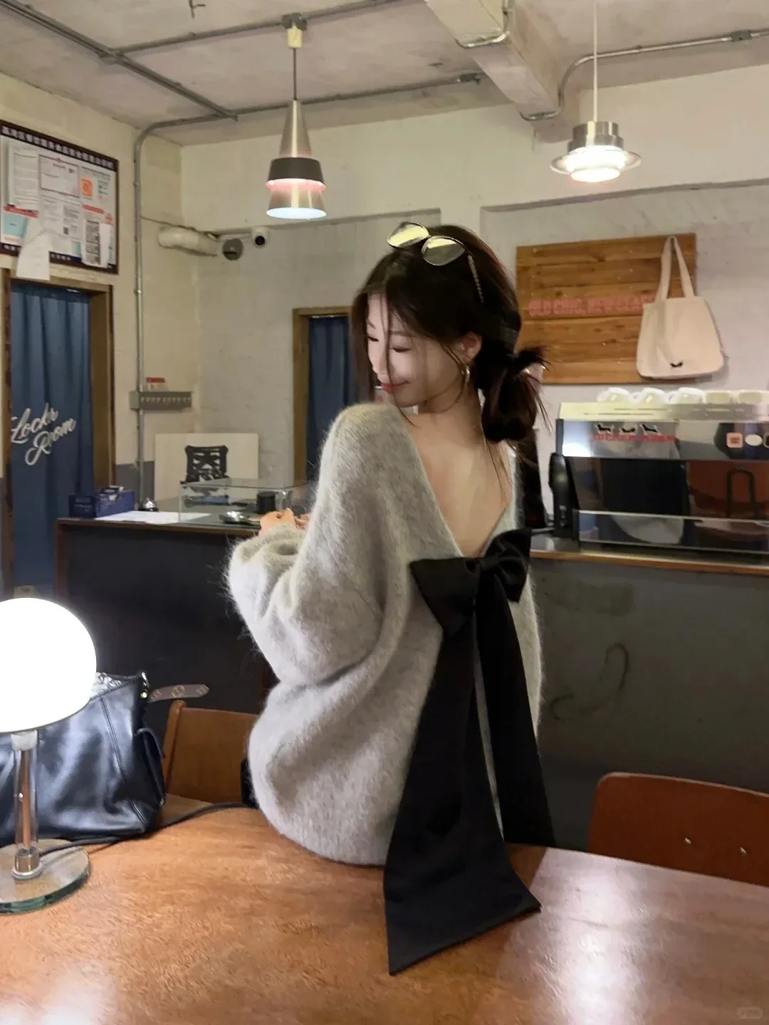 

Autumn Winter Women French Vintage Oversize Sweater Bow Coquette Pullovers Gyaru Mori Girl Knitwear Design Aesthetics Cute Chic