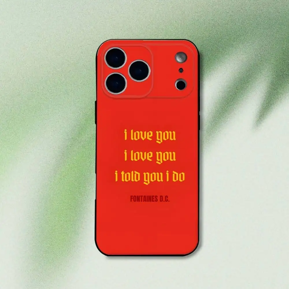 Banda F-Fontaines CC Custodia per telefono Romance per iPhone 17,16,15,14,13,12,Pro,Max,Plus,E,SE4,Air,Mini Funda morbida nera