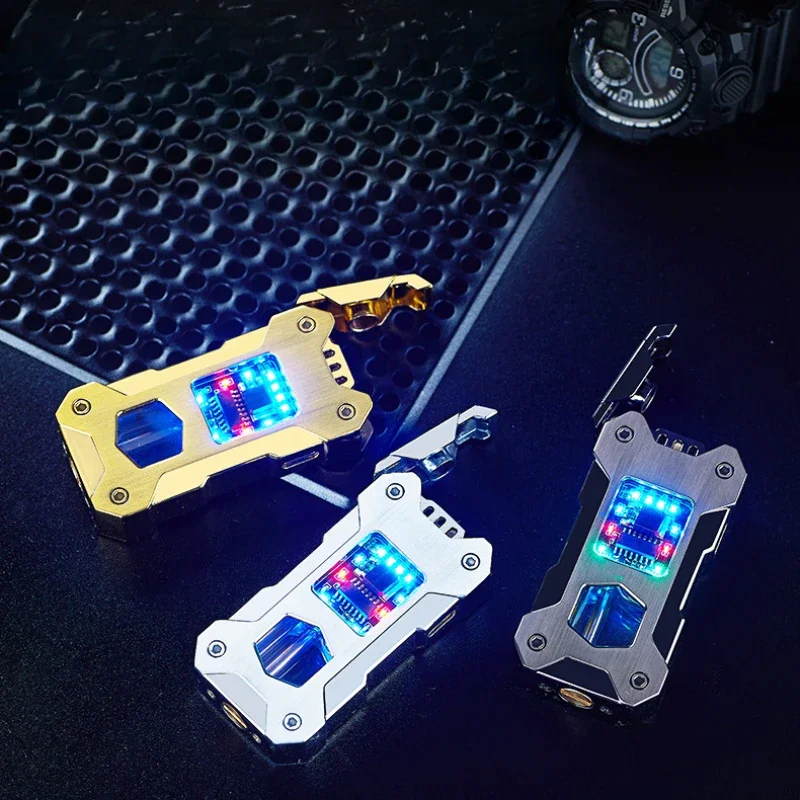 ولاعة ذكية تعمل بالصوت من Mecha بالزيت والكهرباء ذات الاستخدام المزدوج هدية راقية من النوع C شحن سريع