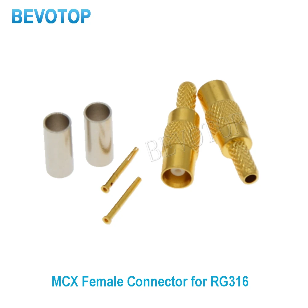 10Pcs/lot MCX Female Jack Connector Crimp RG174 RG178 RG316 LMR100 Cables 50 Ohm Coaxial Wire Connector
