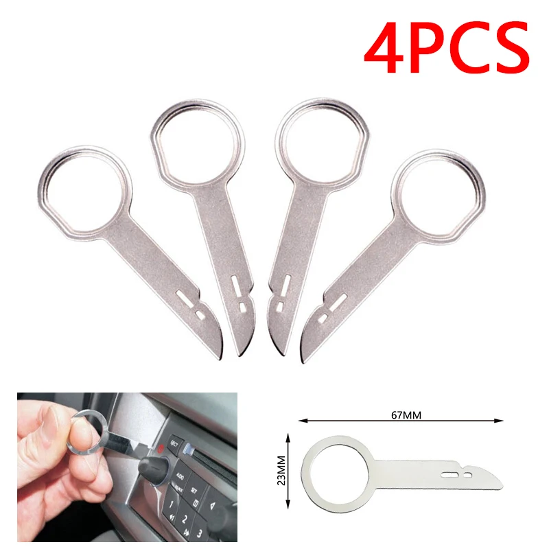 Car Radio Removal Tools Stereo Key Release Pin Head Unit Audio Practical Appliance Extraction Auto Disassembly Accessories 4Pcs