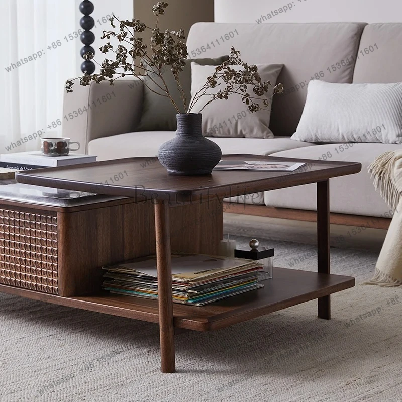 coffee table small apartment solid wood tea table living room home sofa side few combination modern and simple