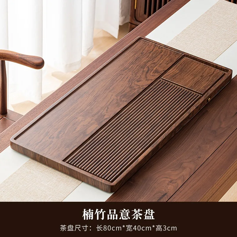 Tea tray solid wood household bakelite model new dry brewing  table whole high-end office kung fu  set drainage sea