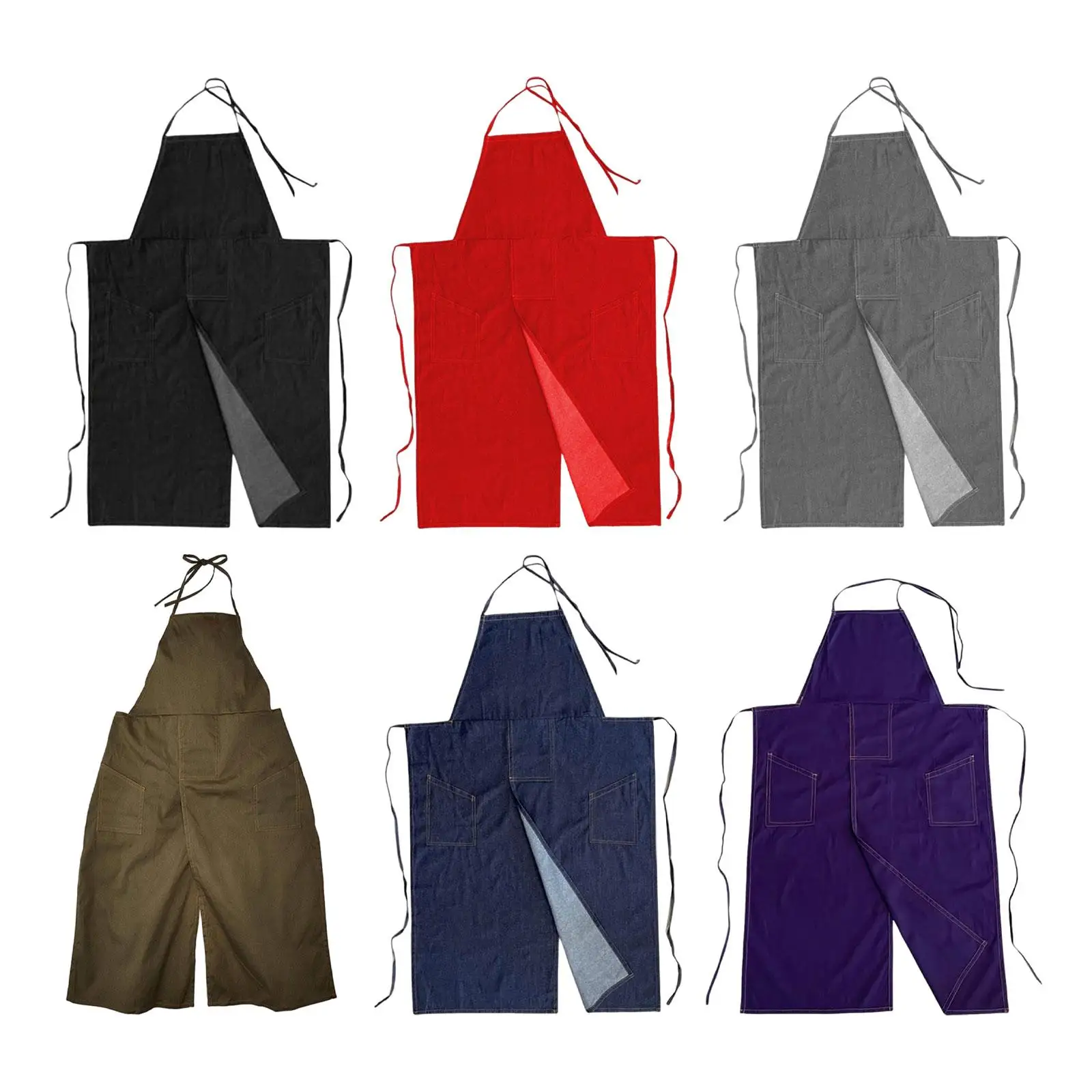 Full Cover Pottery Apron Split Leg Lightweight Fashion Breathable Denim Apron for Crafts Chef Ceramic Sculpture Pottery DIY