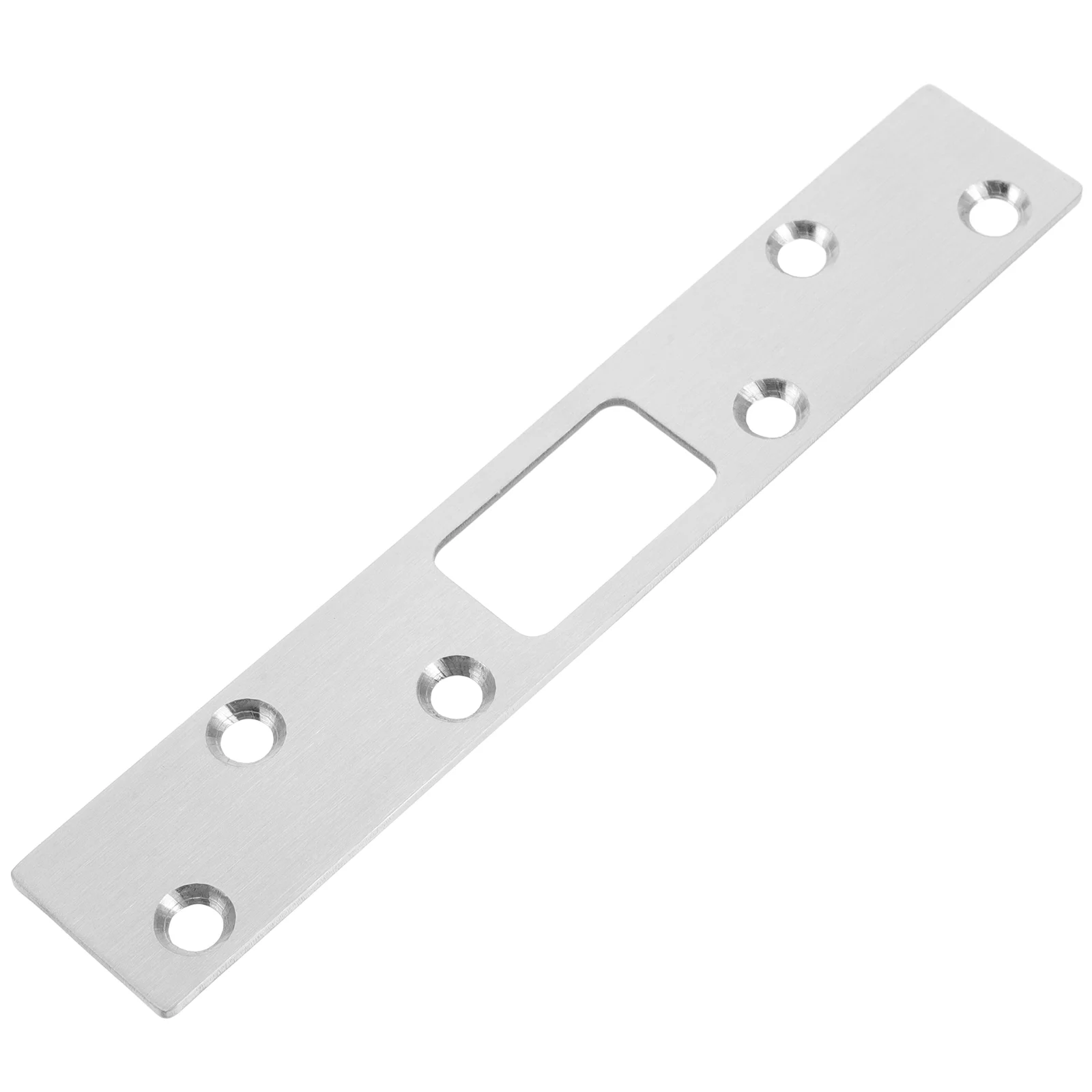 Door Lock Plate Strike for Hinged Doors Silver Stainless Steel Security Hardware