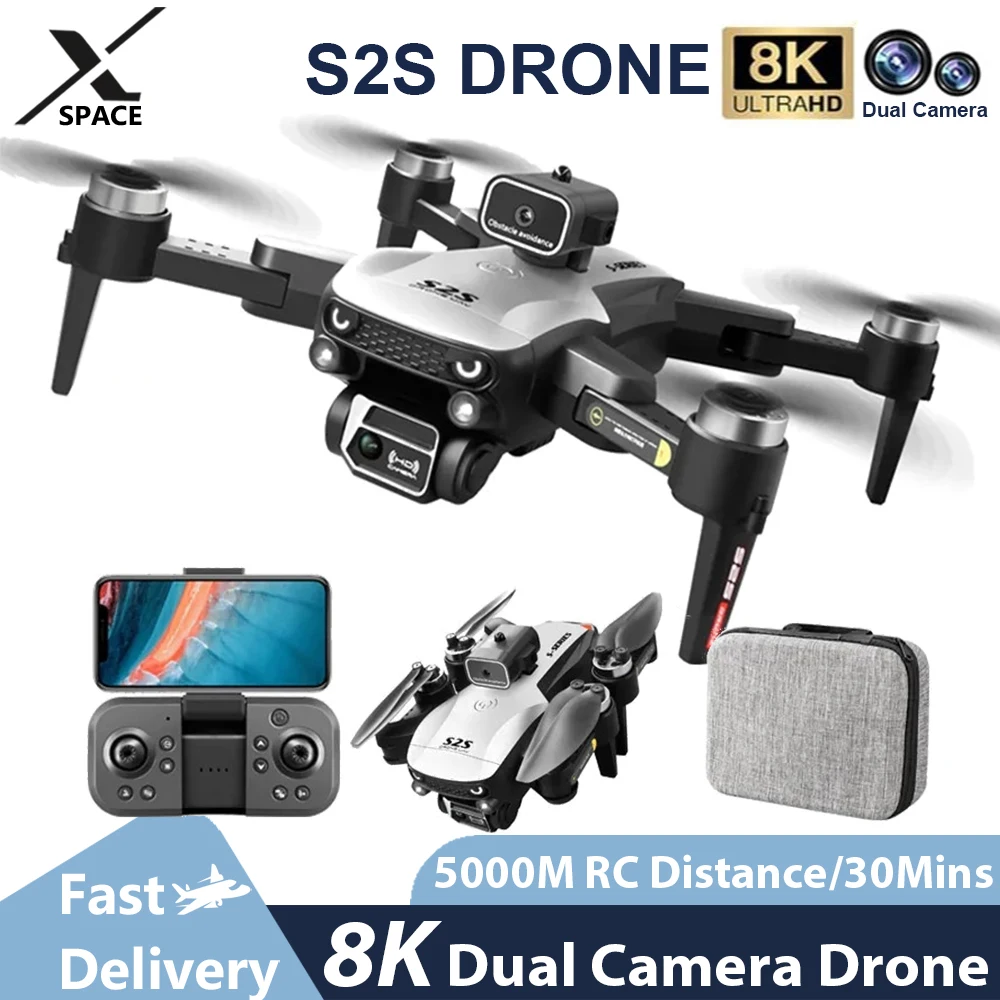 

New S2S Mini Drone 4K Profesional 8K HD Camera Flying 25mins Obstacle Avoidance Brushless Foldable Quadcopter RC Dron Kids Toy