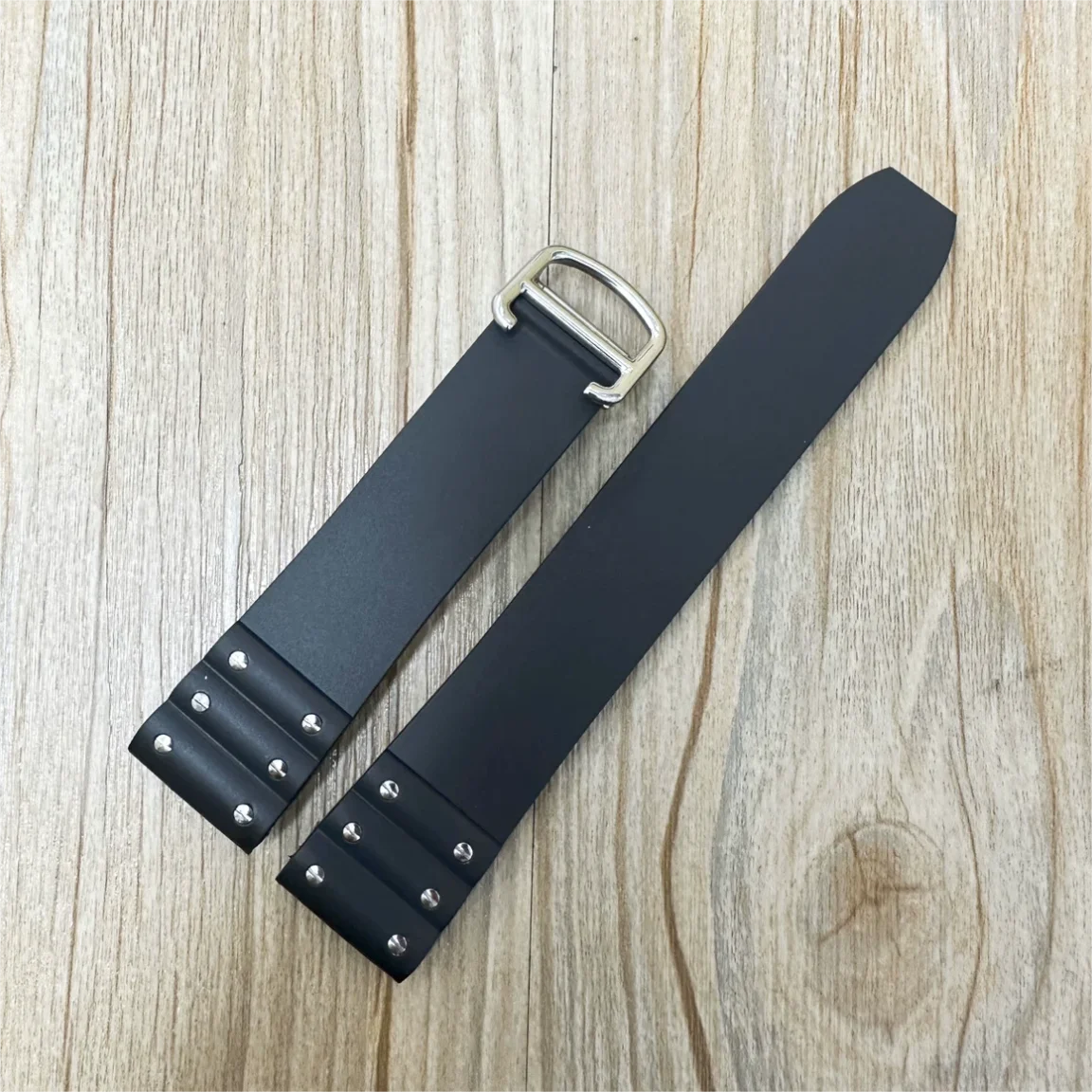 21mm Waterproof rubber watch strap Silicone watchband Folding buckle bracelet for CARTIER SANTOS DE CARTIER