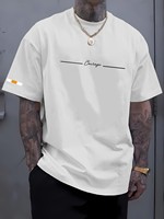 Men's Summer Short sleeved Printed T-shirt Outdoor Trendy Polyester Fiber Top Outdoor Noble Daily Leisure T-shirt