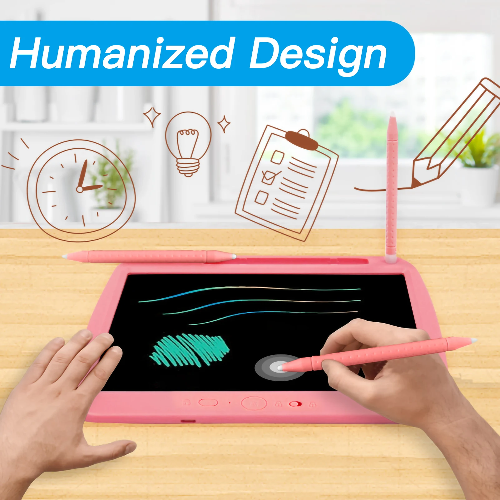 Tablette d'écriture LCD Rechargeable de 9 pouces, tablette de dessin avec stylet, bouton de verrouillage, jouet pour enfants en bas âge, cadeaux