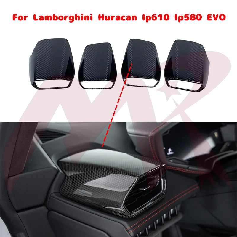 

4Pcs Real Carbon Fiber For Lamborghini Huracan lp610 lp580 EVO Coupe Spyder Air Condition Vent Covers