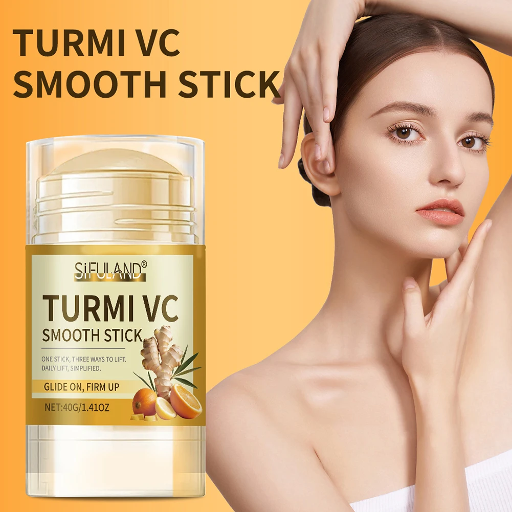 Turmeric V/C Soothing Stick Turmeric Vitamins C Face Neck Cream Stick Brightening Hydrating for All Skin Types