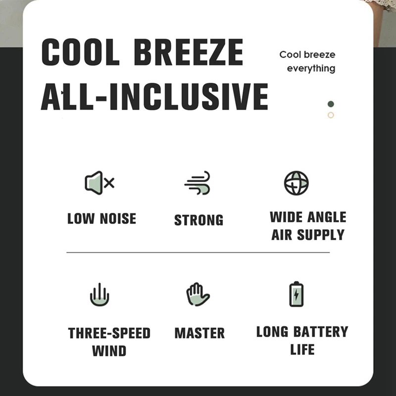 F4S-cHang Ремень Мини Летний Открытый 3-скоростной Вентилятор USB Перезаряжаемый Вентилятор Охлаждающий Безлопастной Вентилятор Зажим Охлаждения Регулируемый