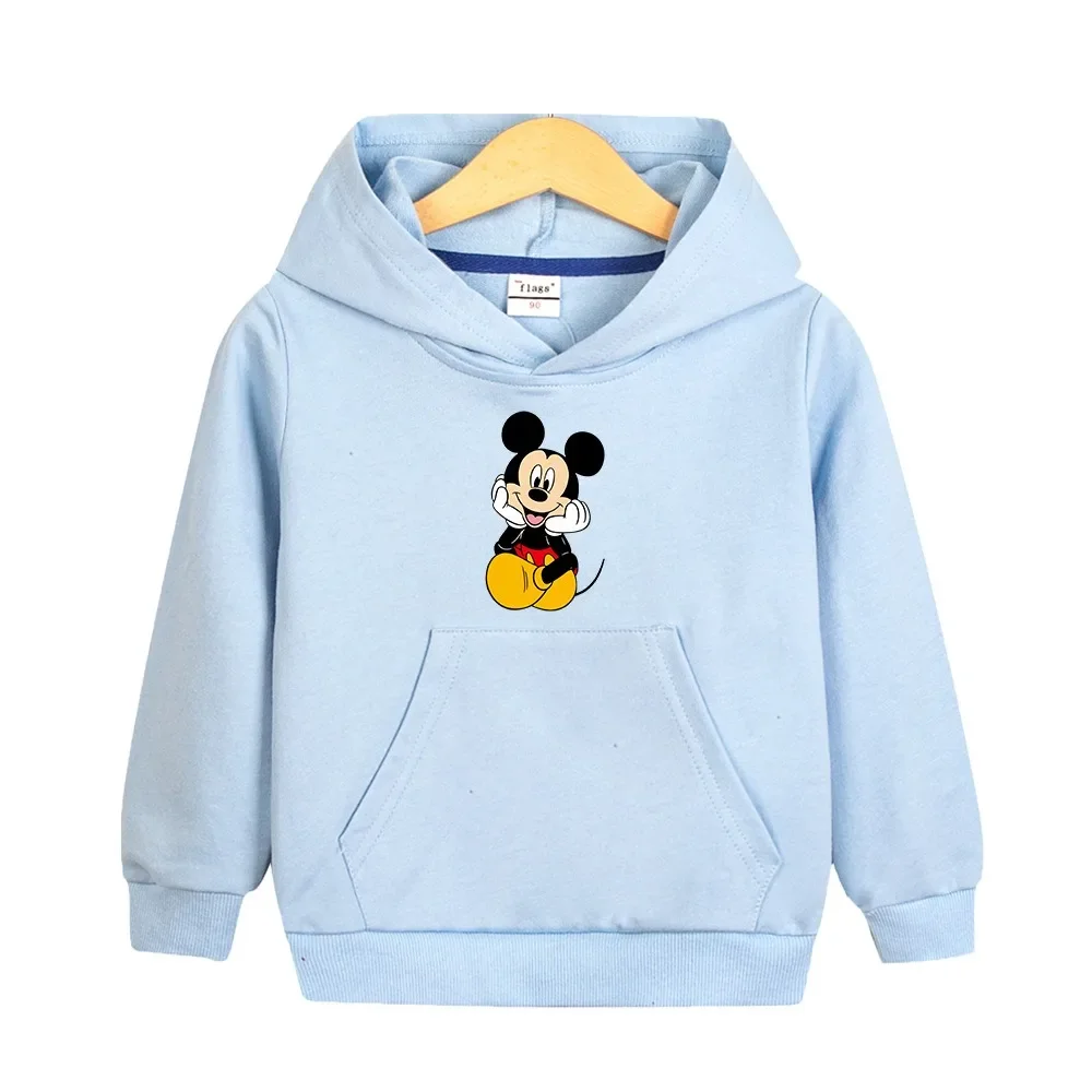 ฤดูใบไม้ร่วงและฤดูหนาวแฟชั่นและน่ารัก Disney Mickey Mouse การ์ตูนอะนิเมะพิมพ์ผู้หญิง Hoodie คู่เสื้อผ้า Hoodie