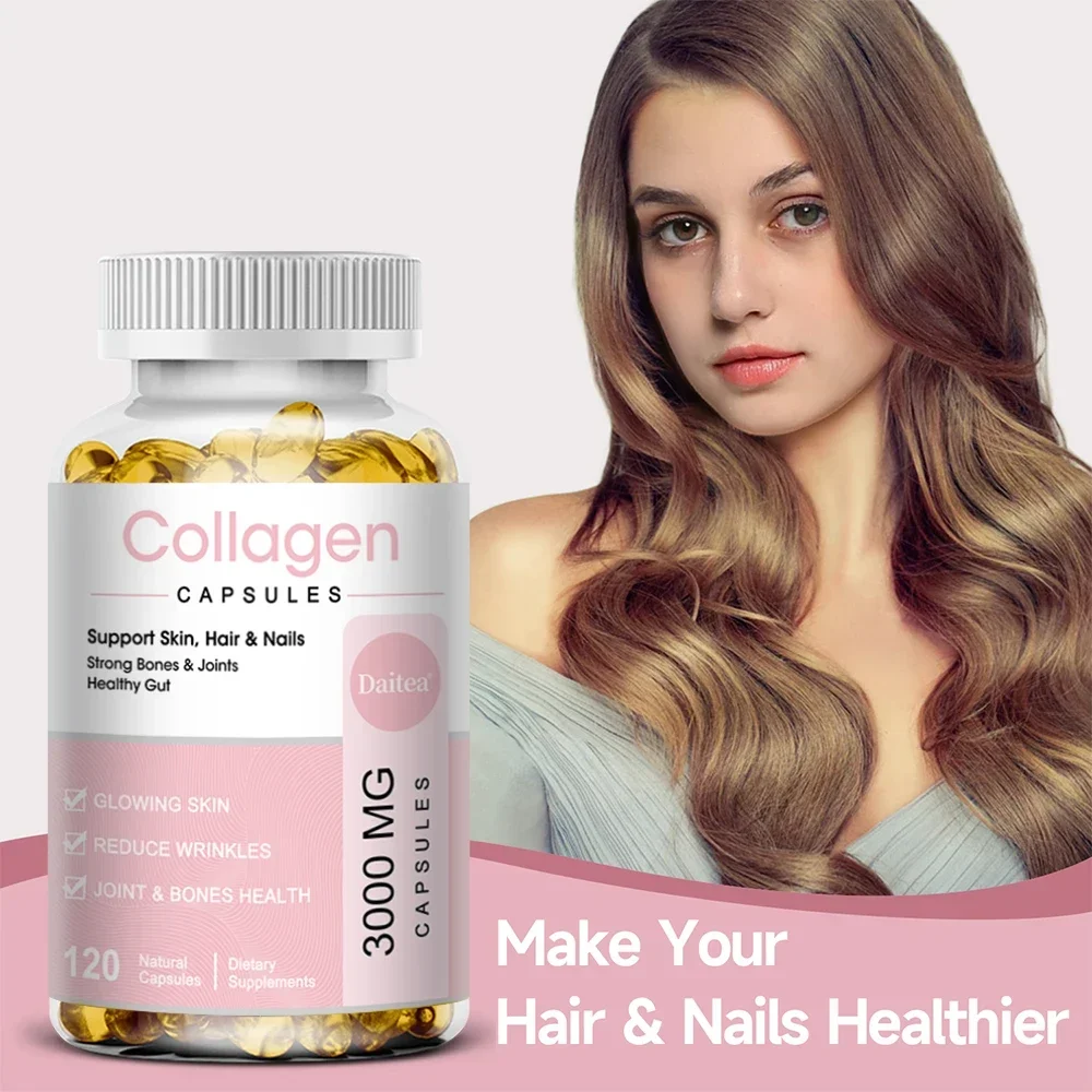 Collagen Capsules - Stronger, Boosts Hair, Bones, Joints, Skin and Nails, Promotes Collagen Production, Anti-Aging, Antioxidant