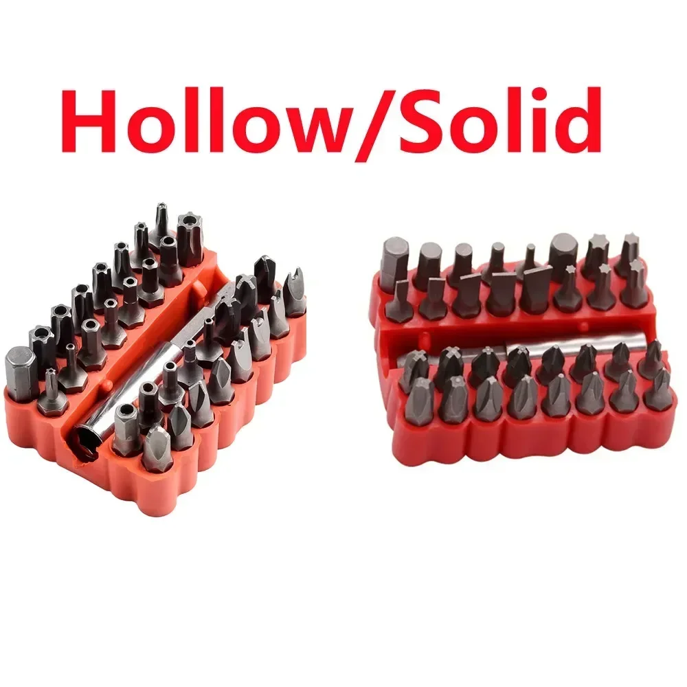 33PC Magnetic Extension Bit Holder Screwdriver Bits Set Quick Release Bit Holder For Electric Screwdriver Hollow/Solid Head