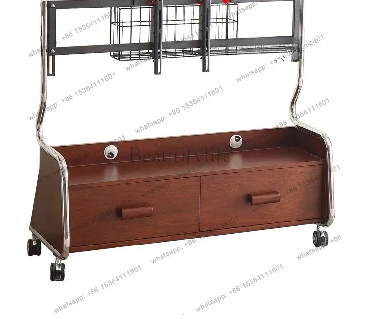 TV cabinet, small apartment solid wood bracket display  Mobile home designer antique storage in the hanger, living room