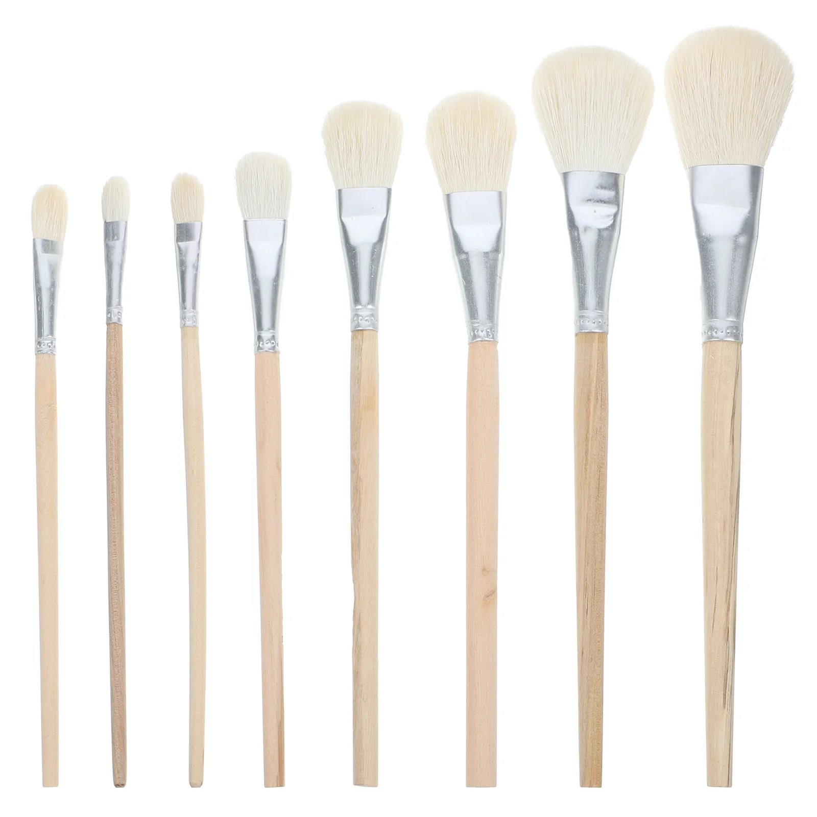 8pcs Wool Paint Brushes Pottery Wood Handle Watercolor Travel Clay Drawing Tools Multi Function Painting Brush Daily Use