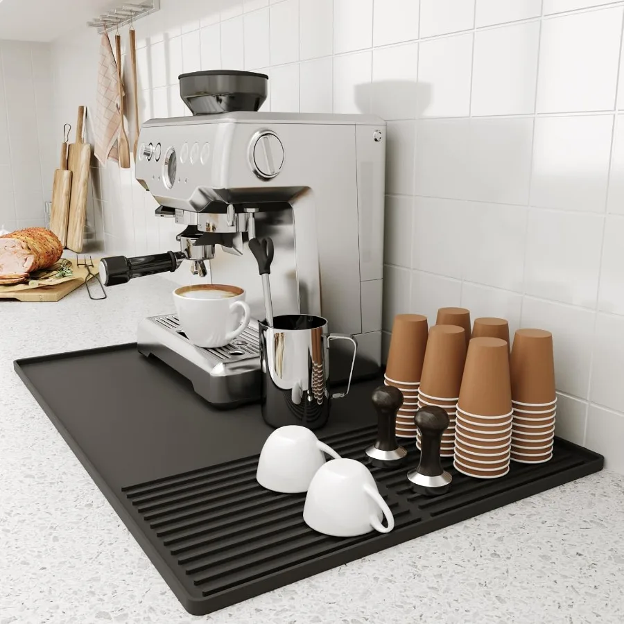 

Коврик для сушки посуды Силиконовый коврик ZoneDivided Водонепроницаемый барный коврик для кухонных столешниц Сушилка для посуды Кофемашины Льдогенератор