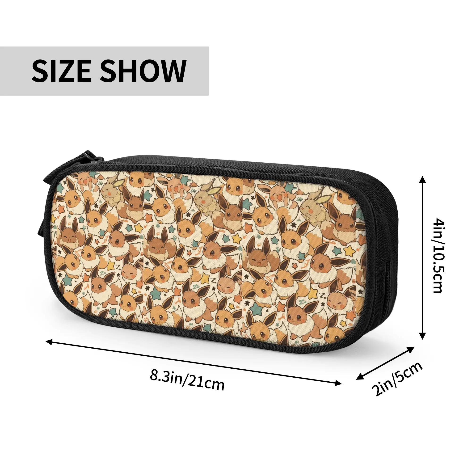 Custom pokemon Large Capacity Bags for Child Eeveelution School Pencil Bag for Boys Gilrs Kids